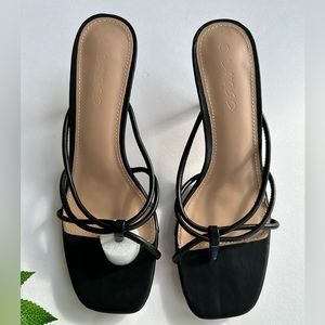 Laicigo Square Open Toe Heels Womens Size 9 Black